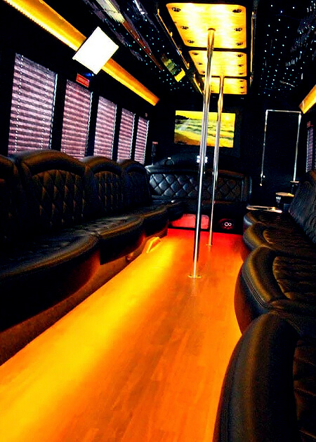 party bus with 2 dance poles