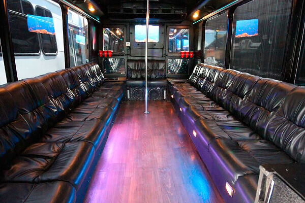 leather seats on bus