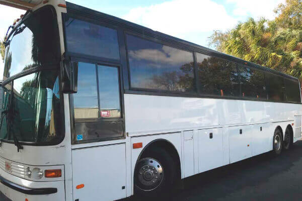 black and white bus